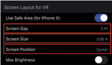 iOS screen layout settings